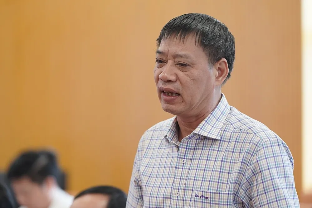 Ông Hoàng Đức Cường tại cuộc họp báo ngày 6-10. Ảnh: BẢO THẮNG IMG_3206.jpeg