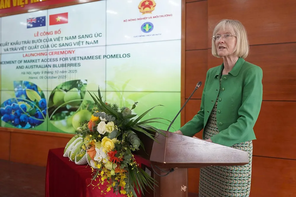 Đại sứ Australia tại Việt Nam, bà Gillian Bird phát biểu tại sự kiện sáng 9-10 IMG_3370.jpeg