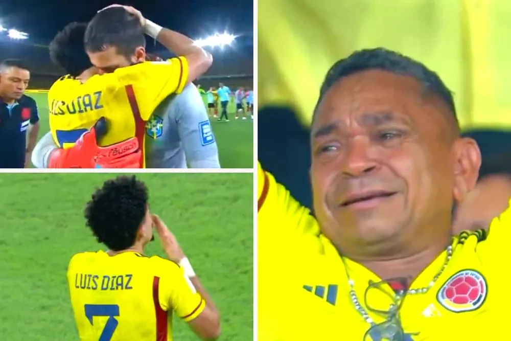 Thủ thành Allisson của Brail - đồng đội của Diaz tại Liverpool - cũng đến chúc mừng anh Thủ thành Allisson của Brail - đồng đội của Diaz tại Liverpool - cũng đến chúc mừng anh