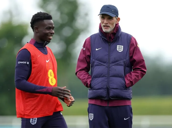 Bukayo Saka sẵn sàng ra mắt đội tuyển Anh dưới thời Thomas Tuchel trong trận gặp Senegal. Ảnh: Mike Egerton/PA Bukayo Saka sẵn sàng ra mắt đội tuyển Anh dưới thời Thomas Tuchel trong trận gặp Senegal. Ảnh: Mike Egerton/PA