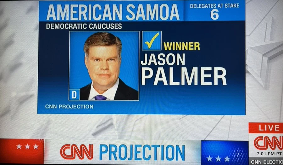 Ứng viên Jason Palmer chiến thắng trong cuộc bầu cử Siêu thứ Ba ở Samoa. Ảnh: CNN