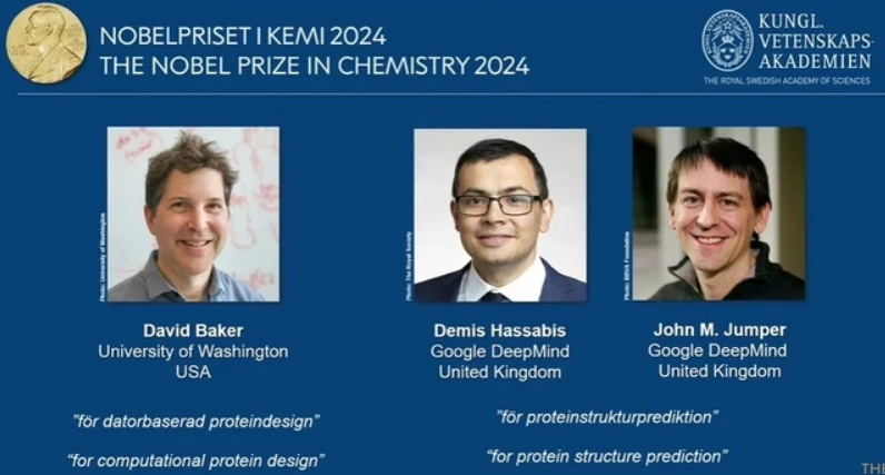 Nobel Priza: Ba nhà khoa học đoạt giải Nobel Hóa học 2024