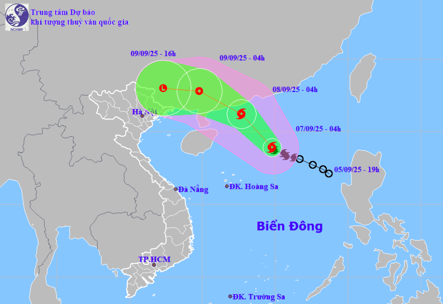 7号台风移动方向预报。