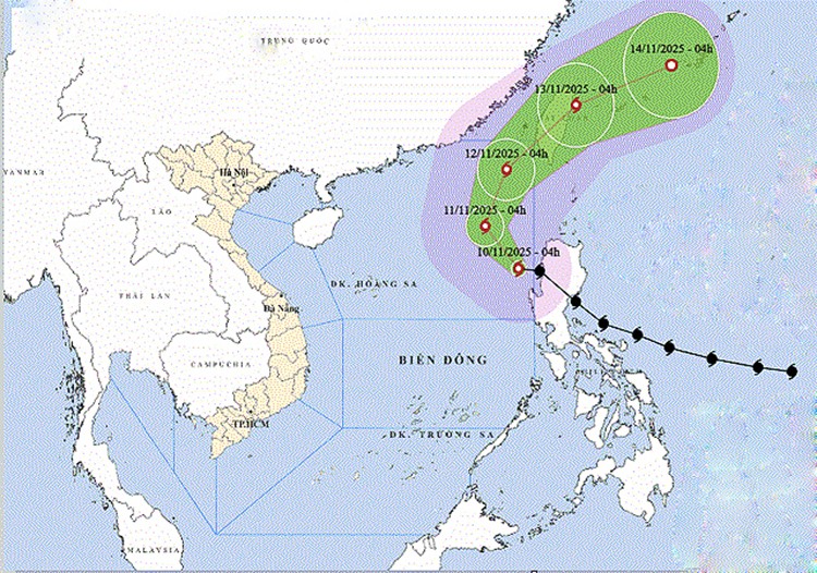 凤凰台风的位置与路径。