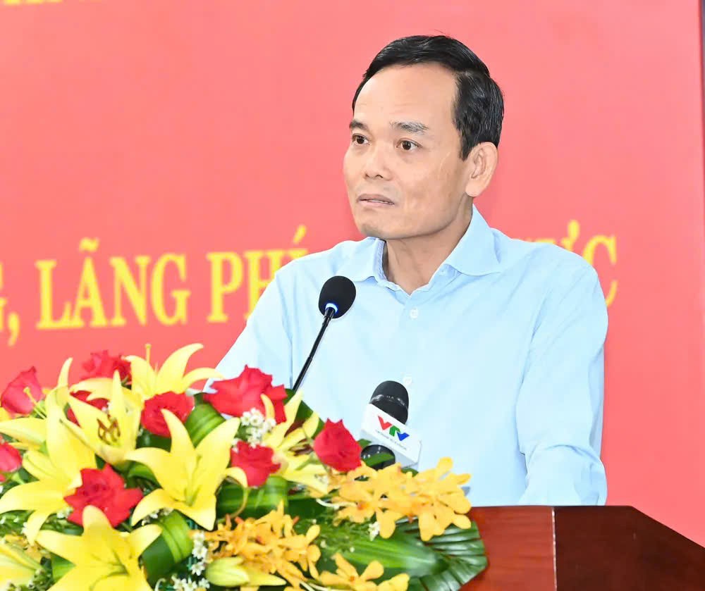 胡志明市市委书记陈留光在会议上致辞。