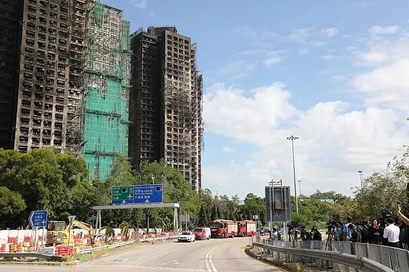 香港大埔火灾第二阶段现场搜救清理完成