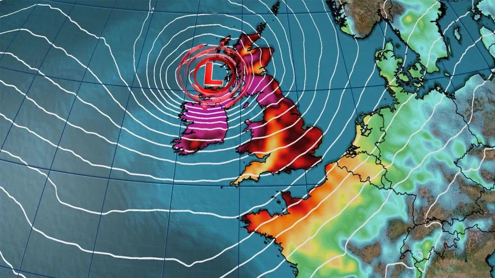 Vị trí di chuyển tâm bão Éowyn. Ảnh: CNN WEATHER 