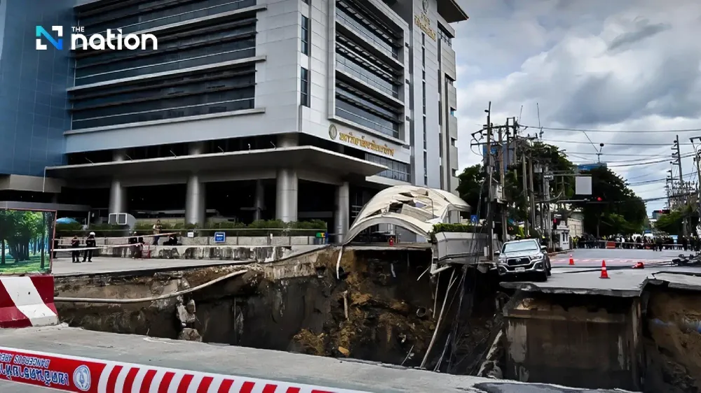 Hình ảnh vụ sụt lún tại thủ đô Bangkok. Ảnh: NATION 3.jpg