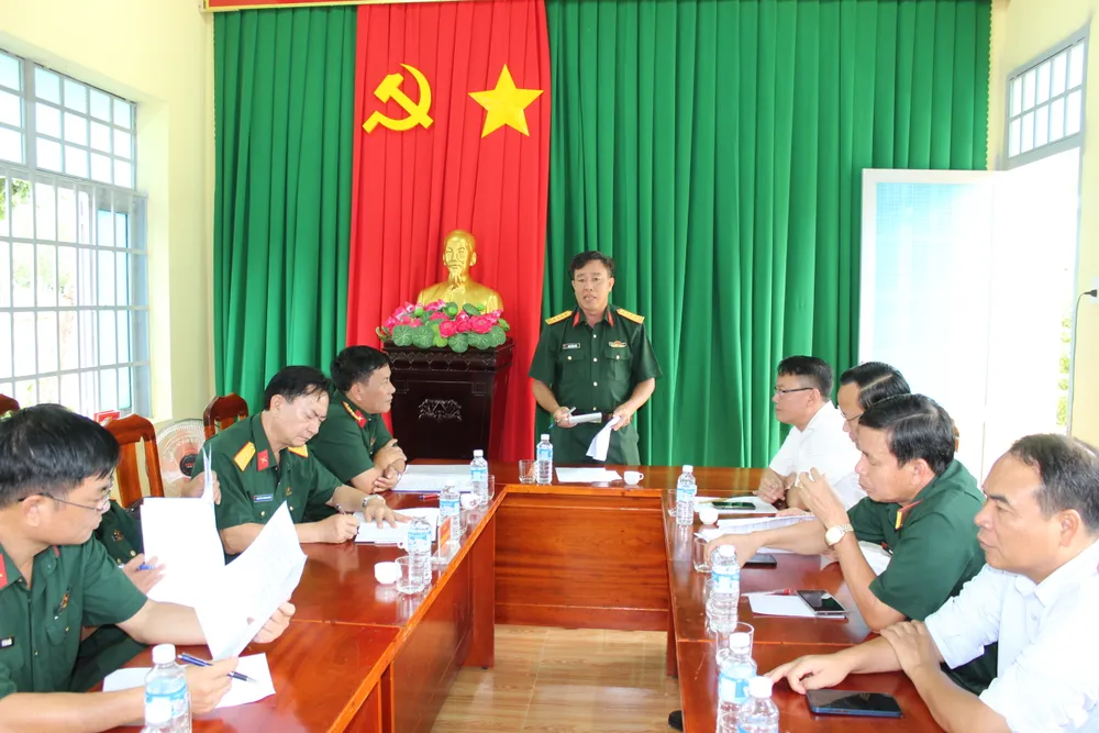 Đại tá Thái Thành Đức phát biểu chỉ đạo tại buổi khảo sát