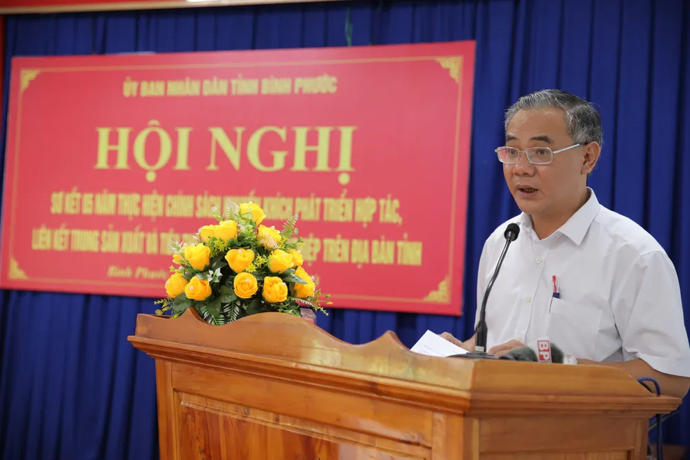 Giám đốc Sở NN-PTNT tỉnh Bình Phước Phạm Thụy Luân phát biểu tại hội nghị