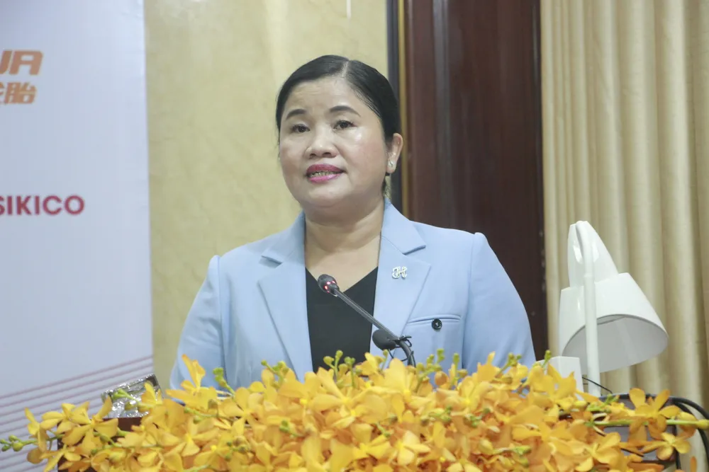 Chủ tịch UBND tỉnh Bình Phước Trần Tuệ Hiền phát biểu tại buổi lễ Chủ tịch UBND tỉnh Bình Phước Trần Tuệ Hiền phát biểu tại buổi lễ