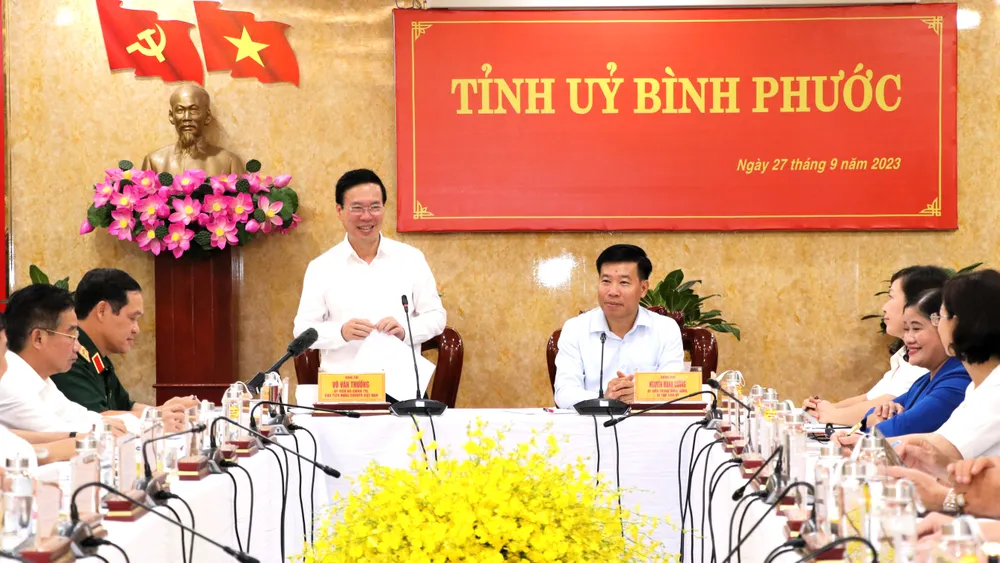 Chủ tịch nước Võ Văn Thưởng phát biểu chỉ đạo tại buổi làm việc