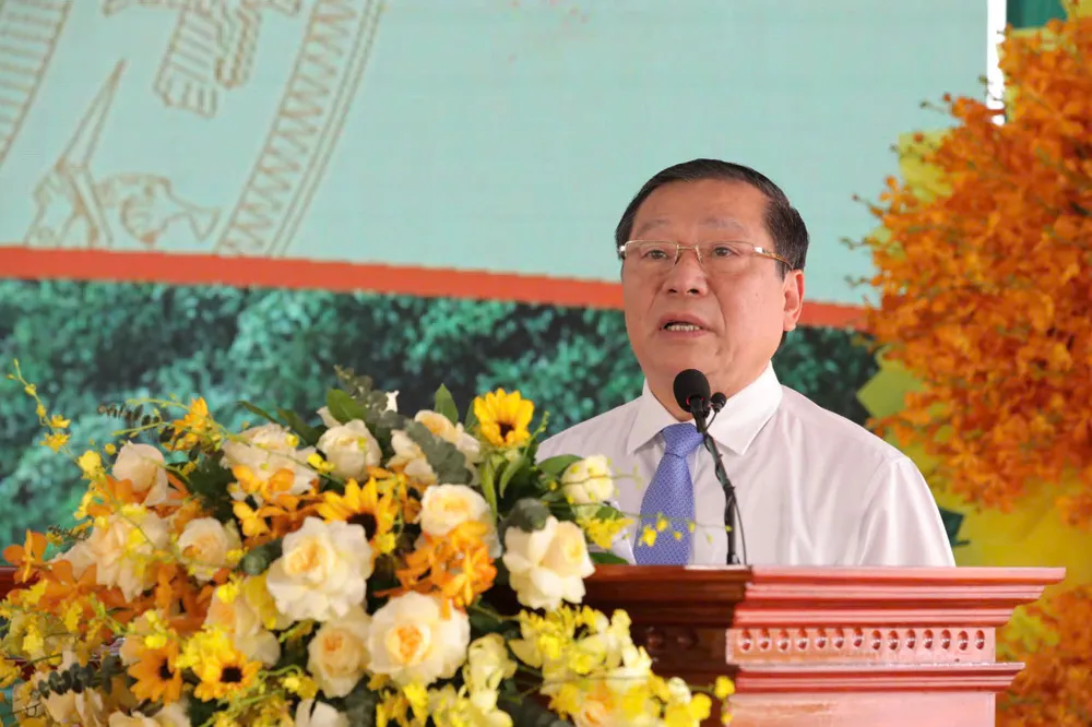 Ủy viên Trung ương Đảng, Phó Trưởng ban Thường trực Ban Tuyên giáo và Dân vận Trung ương Lại Xuân Môn phát biểu tại buổi lễ - 5.jpg