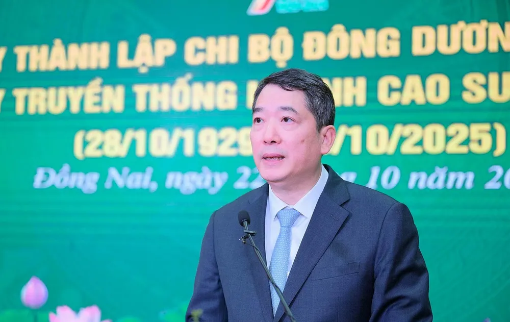 Thứ trưởng Bộ Tài chính Cao Anh Tuấn phát biểu tại buổi lễ. Ảnh: NHƯ NAM - 2.jpg