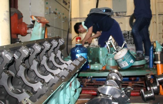 A broken-down steel hulled vessel built by Nam Trieu Company (Photo: SGGP)