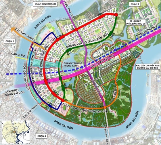 Thu Thiem 4 Bridge is expected to be built over the Saigon River to connect District 2 and 7 in HCMC