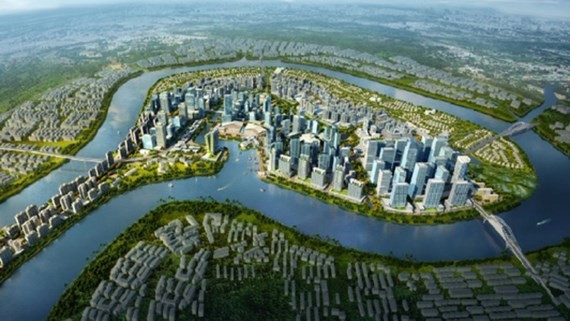 An artist's  impression of Thu Thiem New Urban Area in HCMC