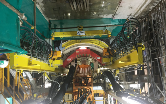 The tunnel boring machine (TBM) on the construction site of Ben Thanh-Suoi Tien metro route (Photo: SGGP)