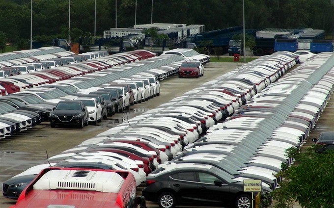 Cars at the Chu Lai - Truong Hai Auto Manufacture and Assembly Complex in the central province of Quang Nam. (Photo: VNA/VNS)