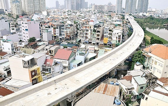 Ben Thanh-Suoi Tien metro line in Binh Thanh district, HCMC (Photo: SGGP)