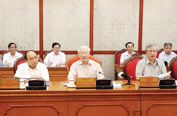 Party General Secretary, President Nguyen Phu Trong on May 15 presided over a meeting of the Political Bureau in Hanoi  (Photo: VNA)