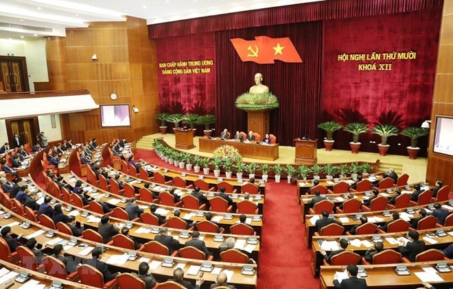 The 12th-tenure Party Central Committee opened its 10th meeting in Hanoi on May 16. (Photo: VNA)