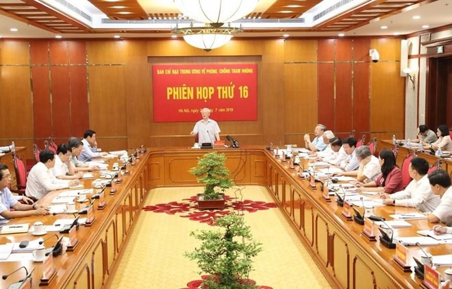 Party General Secretary and State President Nguyen Phu Trong speaks at the meeting. (Photo: VNA)