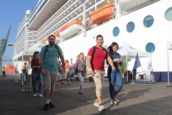 Visitors from MSC Splendida cruise ship in Thi Vai Port
