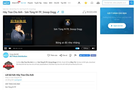  “Give it to me” by Son Tung MTP was considered a highlight for online Vietnamese music
