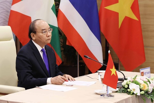 Prime Minister Nguyen Xuan Phuc at the virtual third Mekong-Lancang Cooperation Leaders’ Meeting on August 24 (Photo: VNA)