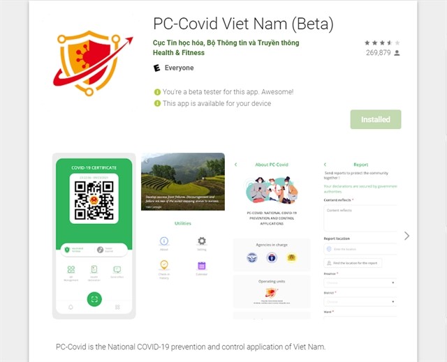 PC-Covid: VN's unified app for Covid prevention, control available for download ảnh 1 PC-Covid: VN's unified app for Covid prevention, control available for download ảnh 1
