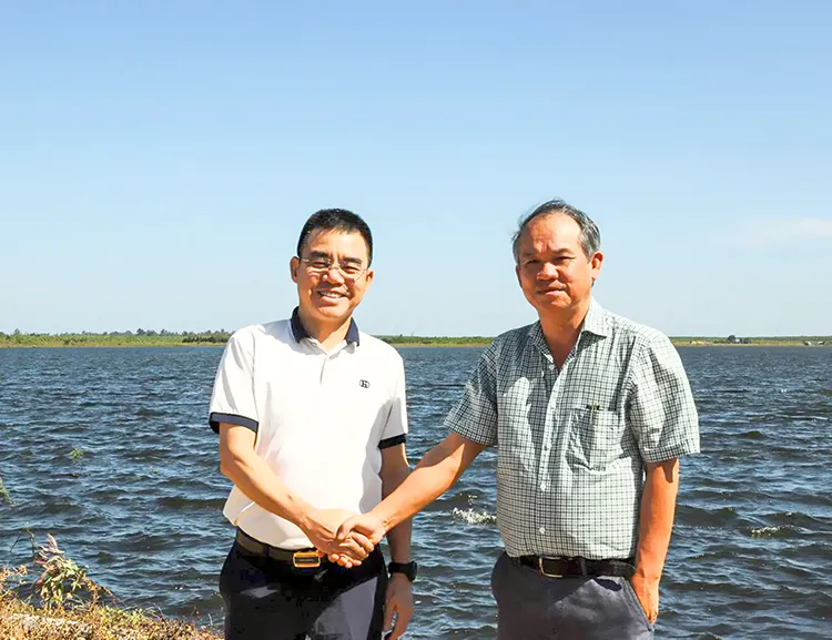 Hồ tưới nước rộng 230 ha tại vườn chuối tại Stung Treng, Campuchia (Ảnh: H.N)