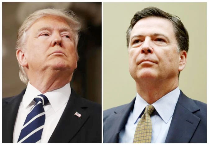 Tổng thống Mỹ Donald Trump (trái) và Giám đốc Cục Điều tra Liên bang (FBI) James Comey. Ảnh: REUTERS