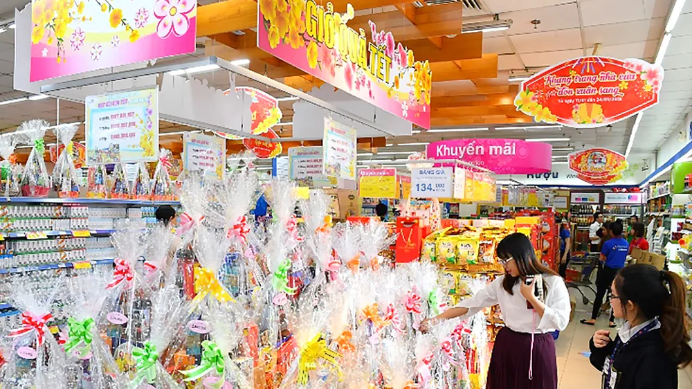 Giỏ quà tết 2018 có nhiều hàng Việt