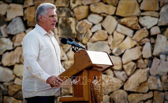 Chủ tịch Hội đồng Bộ trưởng và Hội đồng Nhà nước Cuba Miguel Diaz-Canel. Ảnh: AFP/TTXVN