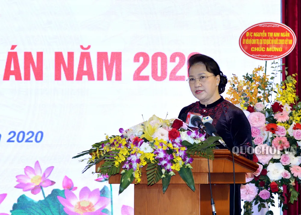 Chủ tịch Quốc hội Nguyễn Thị Kim Ngân phát biểu tại hội nghị