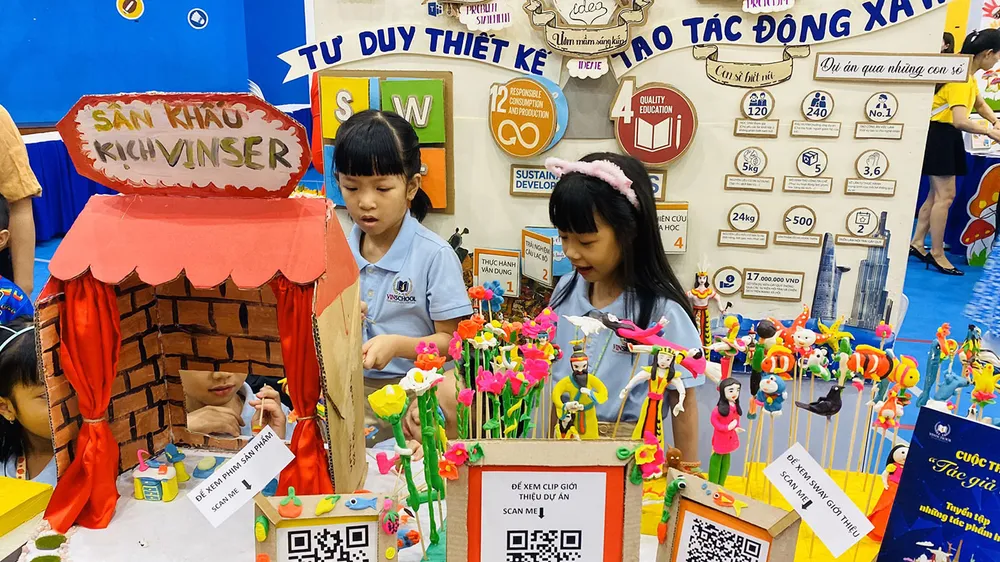 Học sinh Trường Phổ thông liên cấp Vinschool Central Park (quận Bình Thạnh) với dự án “Xin chào, chúng tớ là tò he”