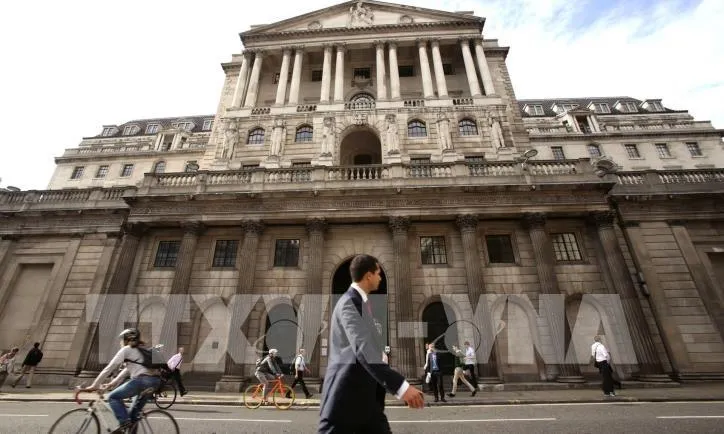Ngân hàng Trung ương Anh (BOE) tại London. Ảnh: PA/TTXVN