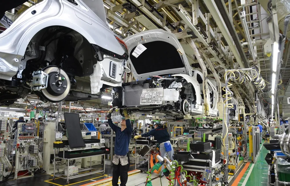 Dây chuyền lắp ráp tại nhà máy sản xuất ôtô Motomachi của Toyota tại Nhật Bản