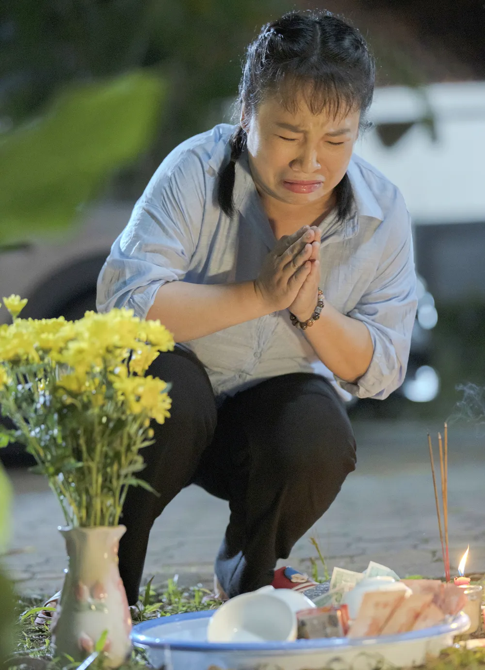 Diễn xuất của Lê Trang trong Vong nhi. Ảnh: ĐPCC Diễn xuất của Lê Trang trong Vong nhi. Ảnh: ĐPCC