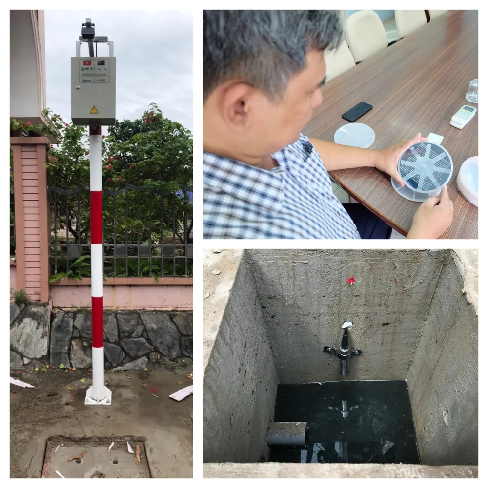 Hệ thống cảnh báo chống ngập do Trung tâm nghiên cứu triển khai Khu công nghệ cao TPHCM phát triển. Ảnh: THU HƯỜNG Hệ thống cảnh báo chống ngập do Trung tâm nghiên cứu triển khai Khu công nghệ cao TPHCM phát triển. Ảnh: THU HƯỜNG