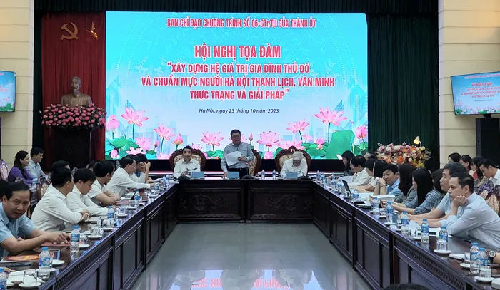 Quang cảnh cuộc hội nghị tọa đàm xây dựng hệ giá trị gia đình Thủ đô Quang cảnh cuộc hội nghị tọa đàm xây dựng hệ giá trị gia đình Thủ đô