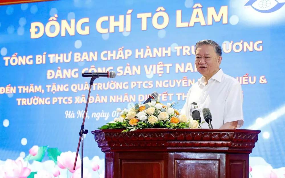 Tổng Bí thư Tô Lâm phát biểu tại chương trình. Ảnh: VIẾT CHUNG z6660483663208_99b82251cce93ff4084fa3f8947d5998.jpg