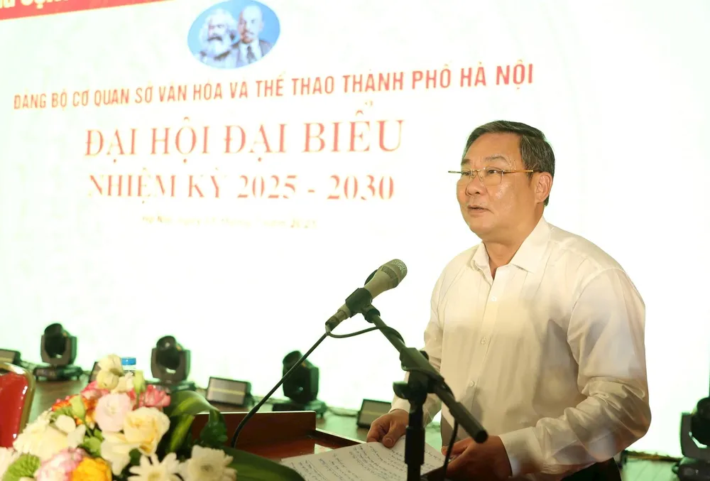 Phó Chủ tịch Thường trực UBND TP Hà Nội Lê Hồng Sơn phát biểu tại đại hội 1.jfif