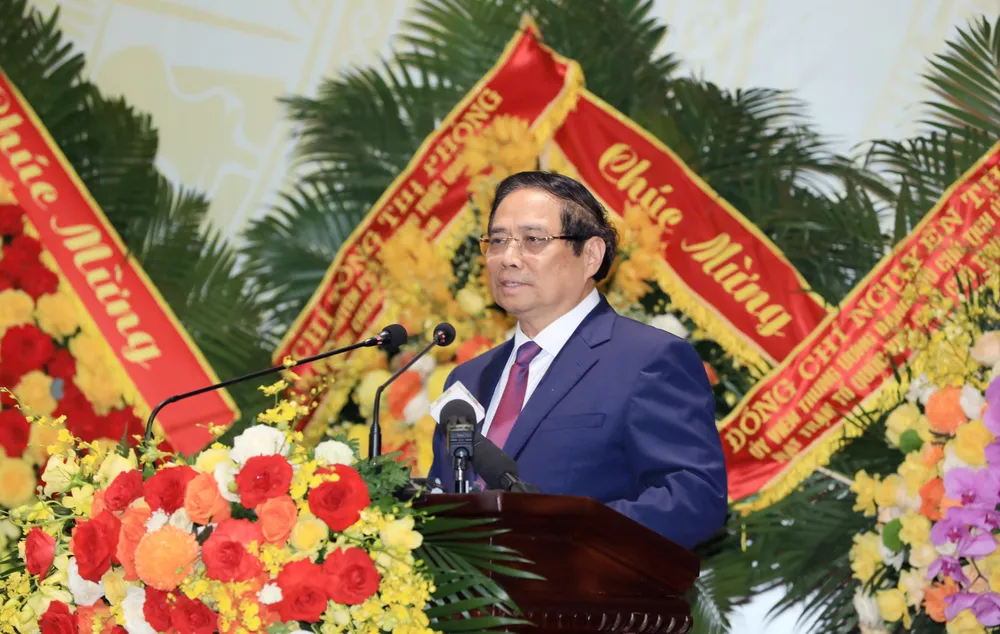 Thủ tướng Phạm Minh Chính phát biểu tại Đại hội đại biểu lần thứ nhất Đảng bộ phường Tây Hồ. Ảnh: VIẾT CHUNG z6886002579764_86737dc3de475c26581ebe7cf711eb46.jpg