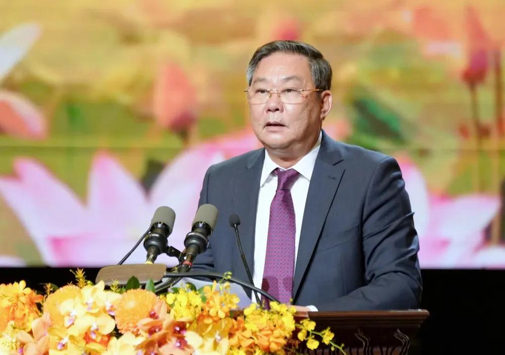 Ông Lê Hồng Sơn, Phó Chủ tịch Thường trực UBND TP Hà Nội phát biểu tại đại hội. Ảnh: VIẾT CHUNG z7100636857015_890cc4f1a53ad94a85d84ee151c37ef4.jpg
