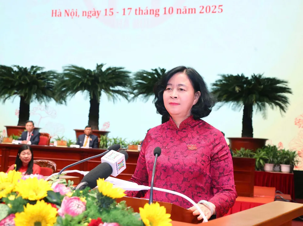 Bí thư Thành ủy Hà Nội Bùi Thị Minh Hoài phát biểu bế mạc đại hội z7126803772057_d95735d92109a30cba0835170bce8415.jpg