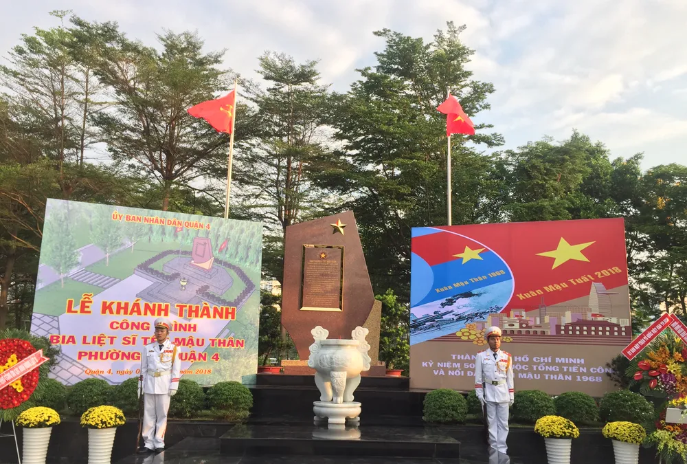 Bia liệt sĩ Tết Mậu Thân phường 3, quận 4
