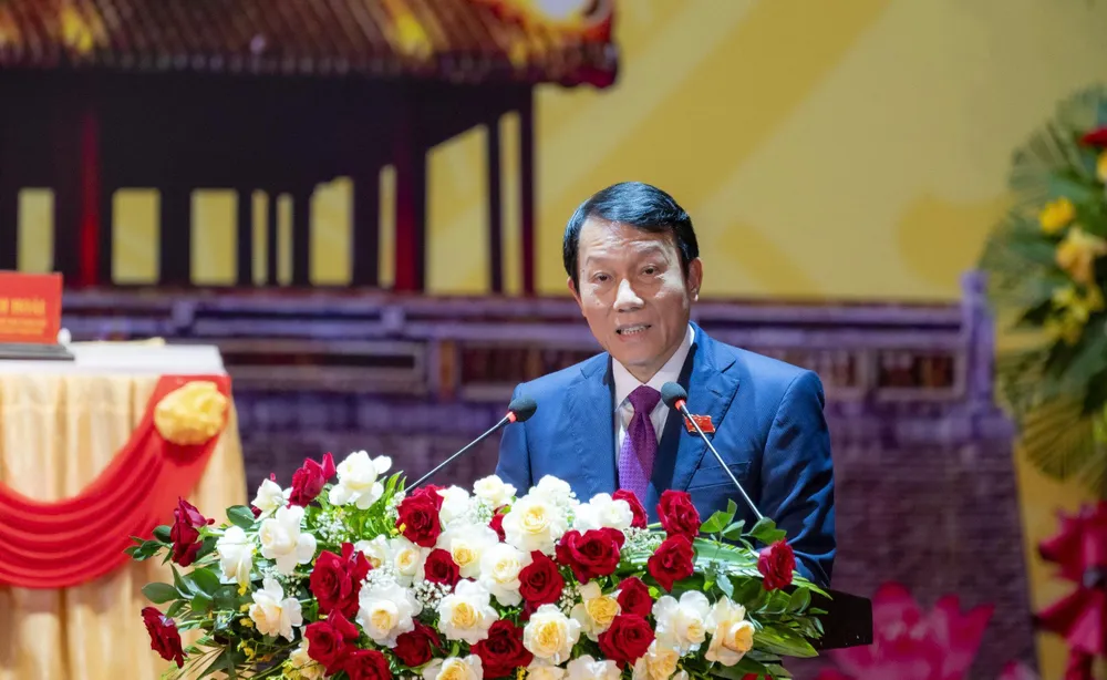 Đại tướng Lương Tam Quang phát biểu chỉ đạo tại Đại hội đại biểu Đảng bộ TP Huế lần thứ XVII z7076396086328_5b4cadca8483744db0ff217f576847d3.jpg
