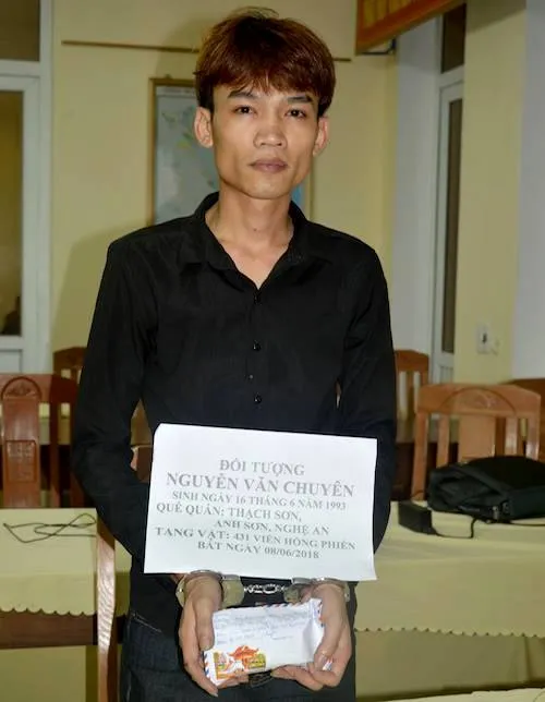 Đối tượng Chuyên bị bắt giữ cùng tang vật